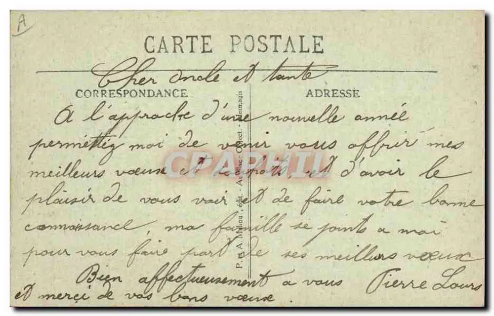 Tipos da Auvergne — 1858 Um Projeto de Casamento — P. e A. Milhou, editor - Verso
