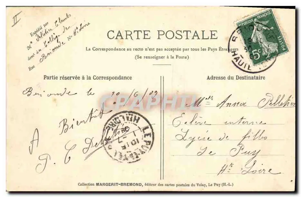 A Bourrée à Quatre — Dança nacional em Auvergne e Velay — Editor Le Velay Illustré, n°276 - Verso