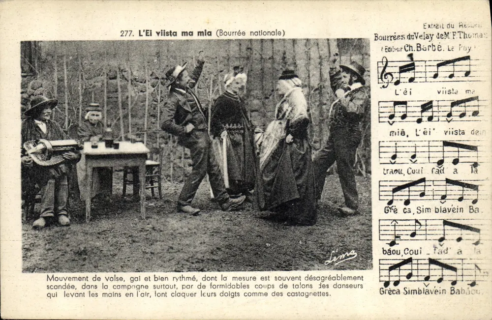 Dançarinos em traje folclórico — Excerto do Répertoire de M. F. Thomas — L'Éi viista ma mia (Bourrée nacional) - Frente