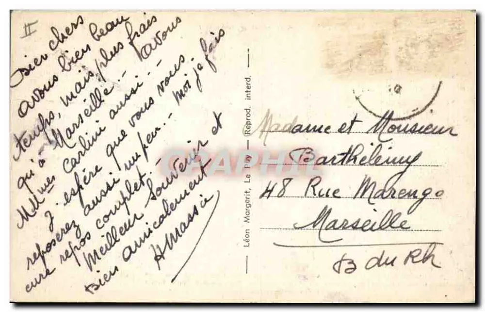 Tancerze w strojach tradycyjnych — Bourrée narodowa — Léon Margerit, Le Pay, n°277 - Rewers