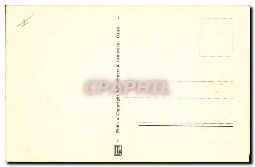 Cairo - Twilight — vista das pirâmides ao crepúsculo — editor Lehnert & Landrock, n° de série 1063 - Verso