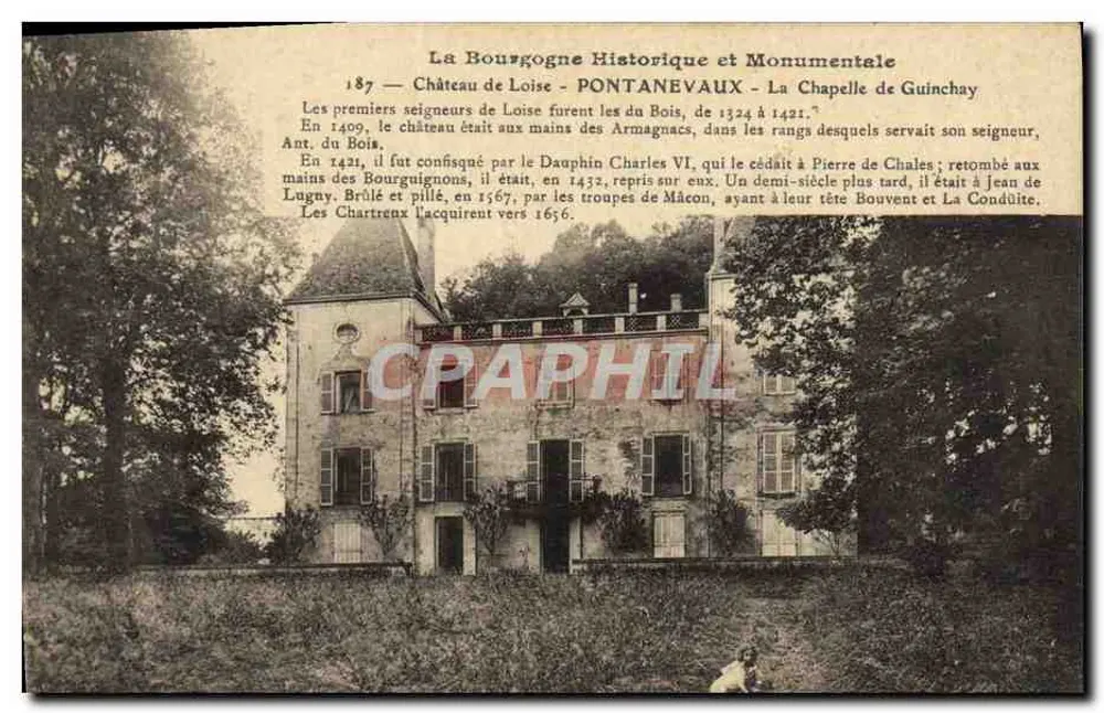 Schloss Loise - Pontanevaux — Historische und monumentale Burgunder — Verleger: Charré, Foto-Edit. Davay - Vorderseite