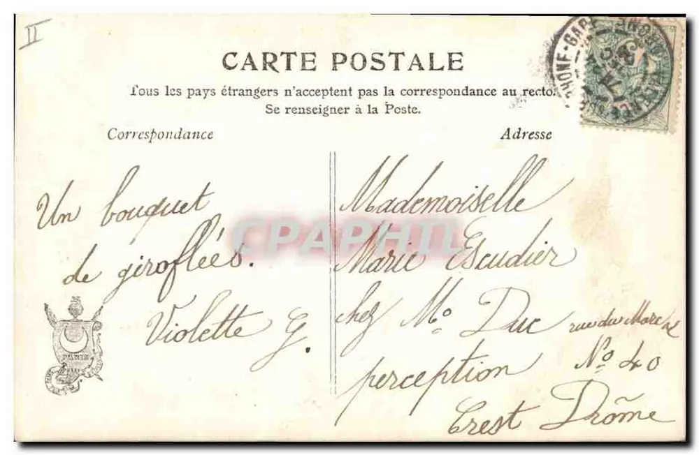 Zwei Engel auf einem Dach — Paris — Verlag Paris, Nr. 3178 - Rückseite