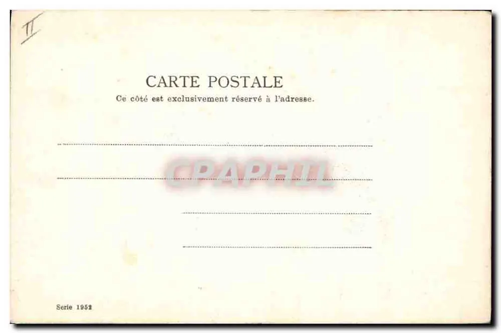 Kleine Mädchen in Dienstkleidung — mit einem Spiegel spielend — Serie 1952 - Rückseite