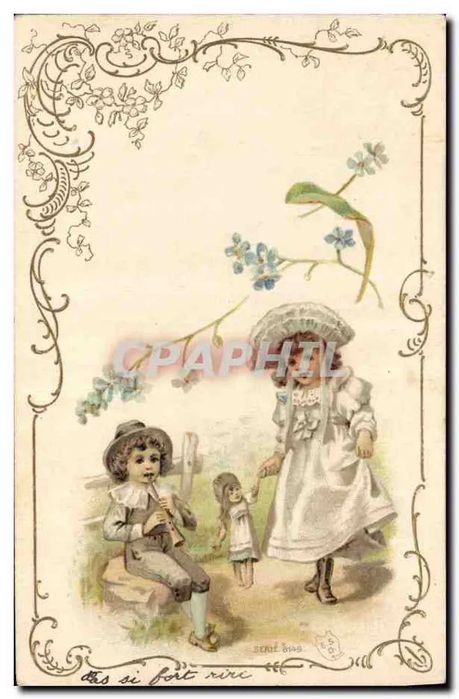 Kinder, die mit einer Puppe spielen — Serie 8195 — Levelezó-Lap - Vorderseite
