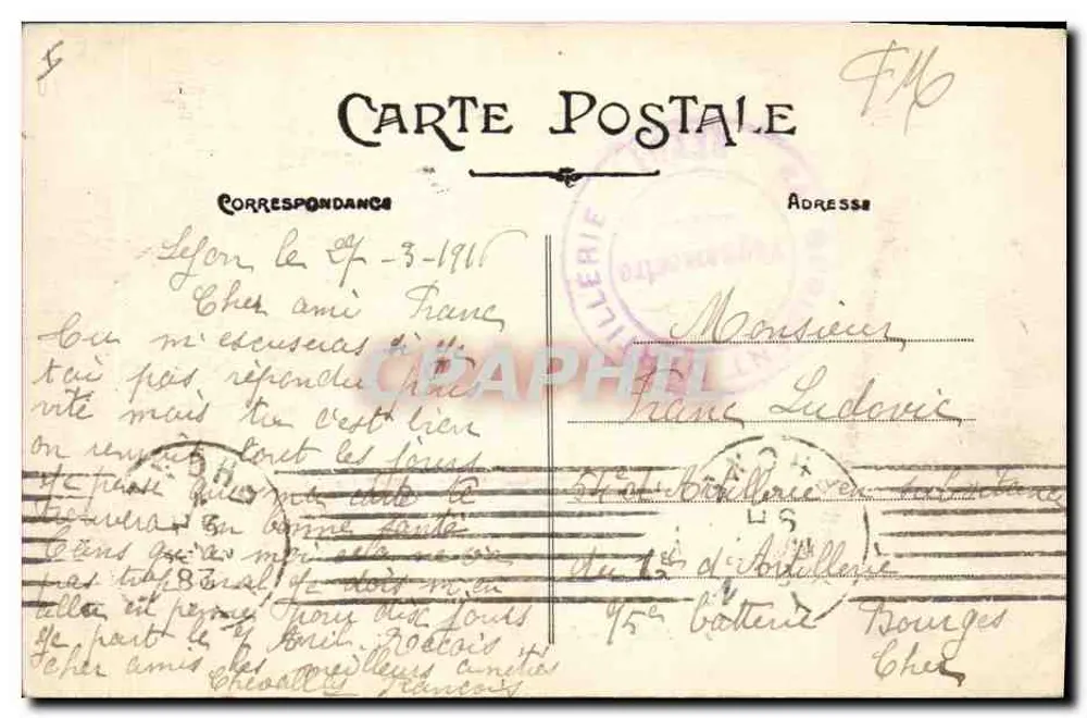 LYON — Palácio da Justiça — E. R. n°21 - Verso