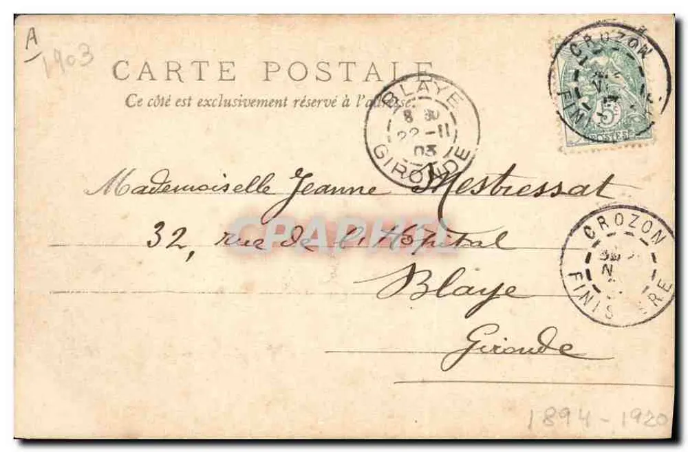 Der "DESCARTES" Kreuzer der 2. Klasse — A. Bougault, Foto. Toulon-sur-Mer, Nr. 522 - Rückseite