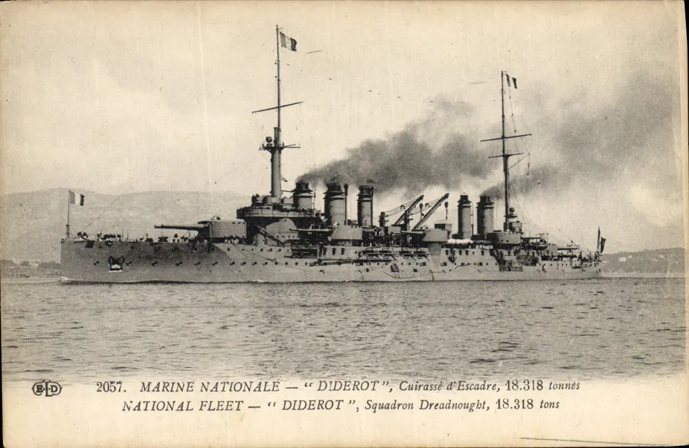 Kreuzer "Diderot" — Marine Nationale — 18.318 Tonnen — Verlag E. Le Delcy, Paris - Vorderseite