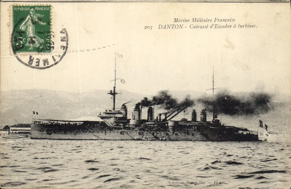 DANTON - Turbinenpanzerkreuzer — Marine Militaire Française — Phototypie Marius Bar - Vorderseite