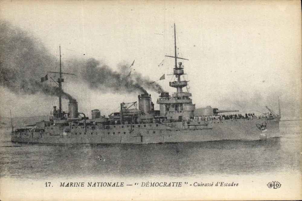 Marine Nationale — "Démocratie" — Schlachtschiff der Flotte — Verlag B.L.D. n°17 - Vorderseite