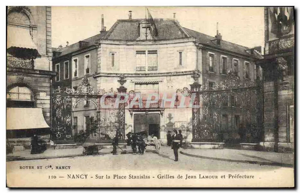 Nancy — Auf der Place Stanislas — Gitter von Jean Lamour und Präfektur — Royer et Cie, Nancy, Nr. 110 - Vorderseite