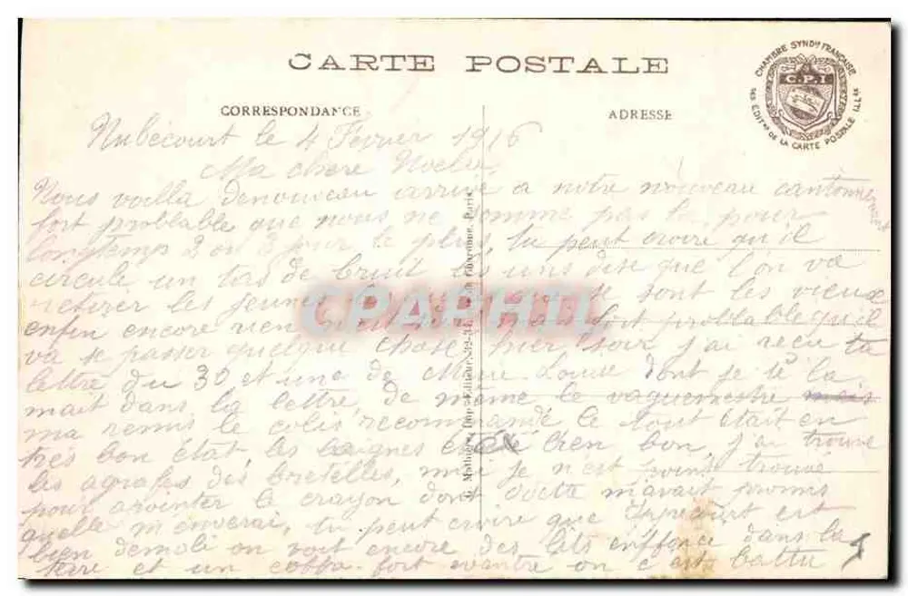 Ruínas de Ippécourt — Meuse — Visado em Paris, N° 283 - Verso