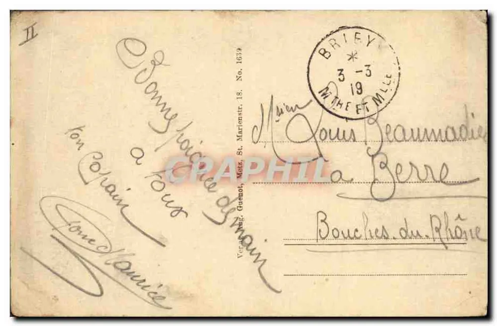 Fleury diante de Donnemont — ruínas de um edifício após guerra — editor Fleury, n° 18 - Verso