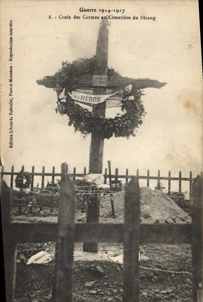 Kreuz der Carmeliter am Friedhof Pétang — Krieg 1914-1917 — Ausgabe Librairie Raboulet, Pont-à-Mousson - Vorderseite