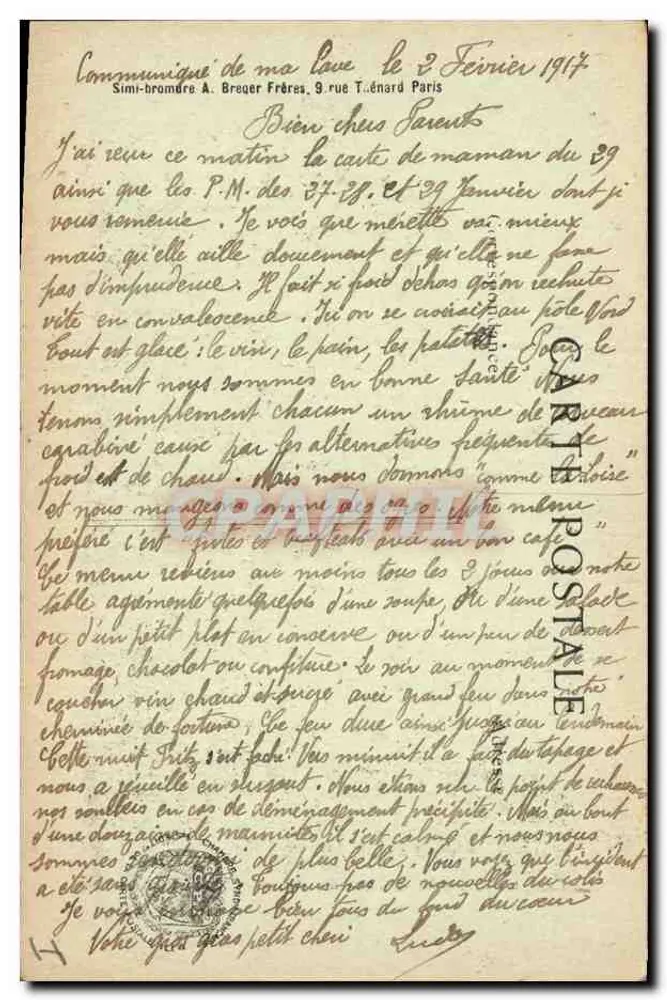 1914-15-16년 전쟁 — H.의 길과 크로스에 있는 방수제 — P. Reaux 출판, 파리 2번 루 드 이슬리 - 뒷면
