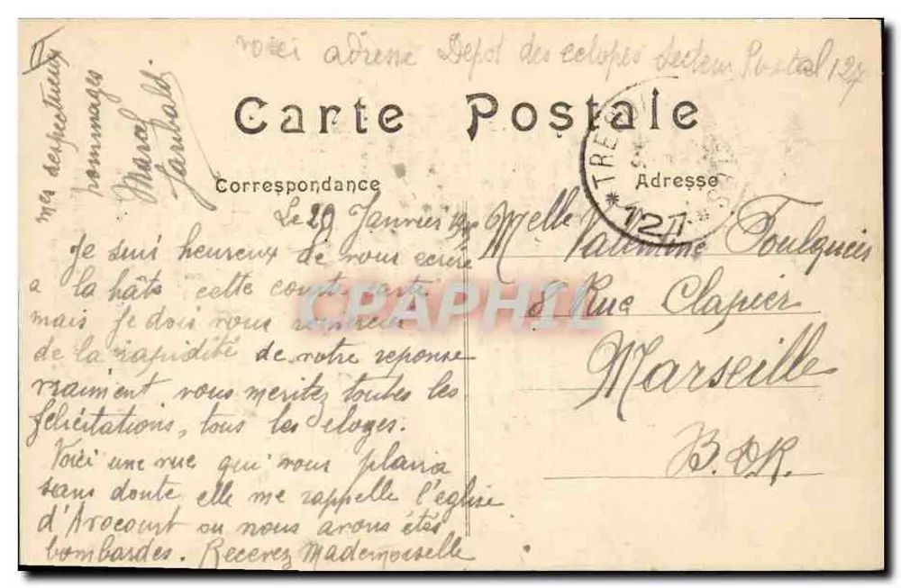 Maurupt (Marne) — Innenansicht der Kirche nach dem Bombardement — Schlacht an der Marne (6. bis 12. September 1914) - Rückseite