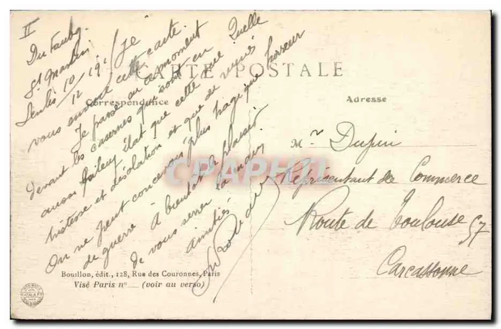 Senlis — Danni al Faubourg St-Martin a settembre 1914 — A.B. - Verso