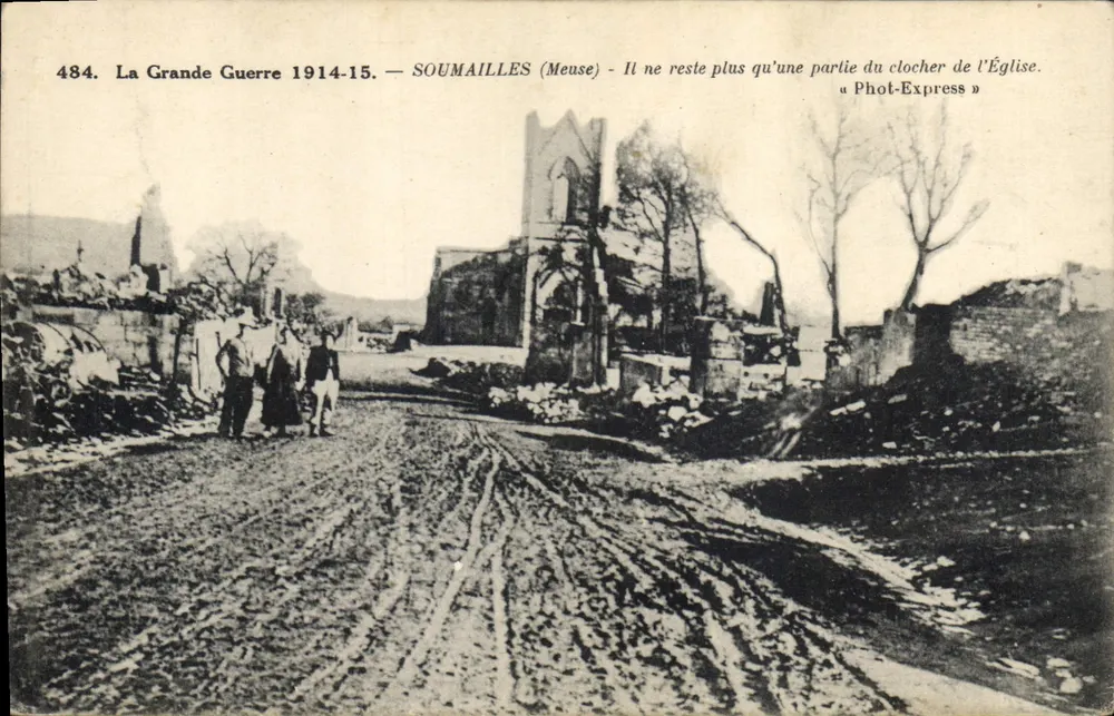 SOUMAILLES (Meuse) — Ruinen der Kirche nach dem Großen Krieg 1914-15 — Phot-Express n°484 - Vorderseite