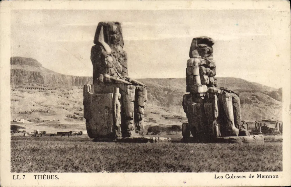 Os Colossos de Memnon — Tebas — LL 7 — Éditeur : Boll de Clichy, Paris - Frente