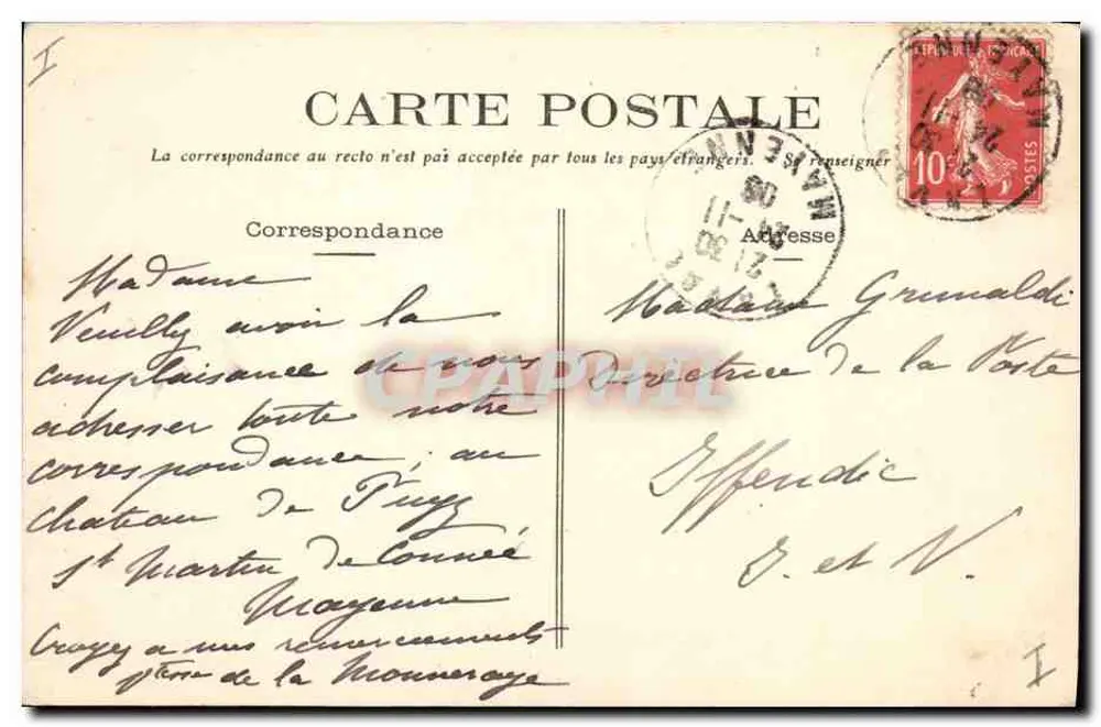 Sille-le-Guillaume — O Donjon do Castelo — E. Mary-Rousselière, editora, Rennes, n°603 - Verso