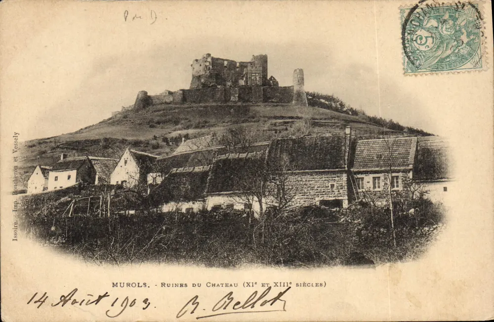 Murols — Ruiny zamku (XI i XIII wiek) — Imp. Rouhburn et Vessely - Awers