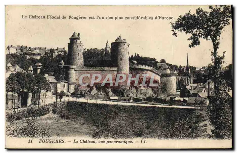 Fougères — Das Schloss, Panoramablick — LL - Vorderseite