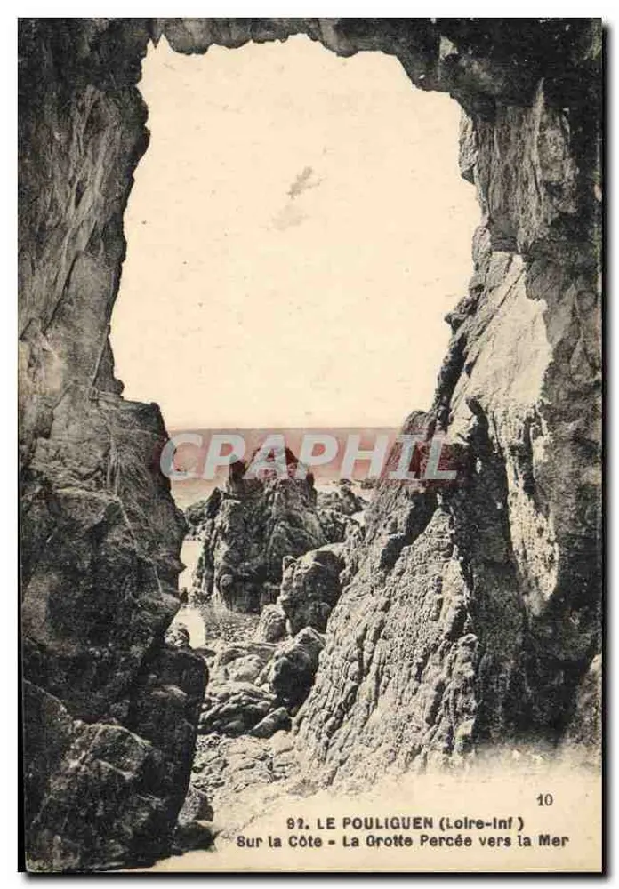 Le Pouliguen (Loire-Inf) — Die Durchgebohrte Höhle zum Meer — F. Chapeau, Nantes, n° 10 - Vorderseite