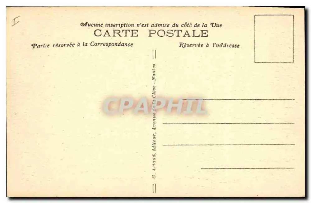 Morgat — Entrada de las pequeñas Cuevas — G. Artaud, editor, Nantes - Reverso