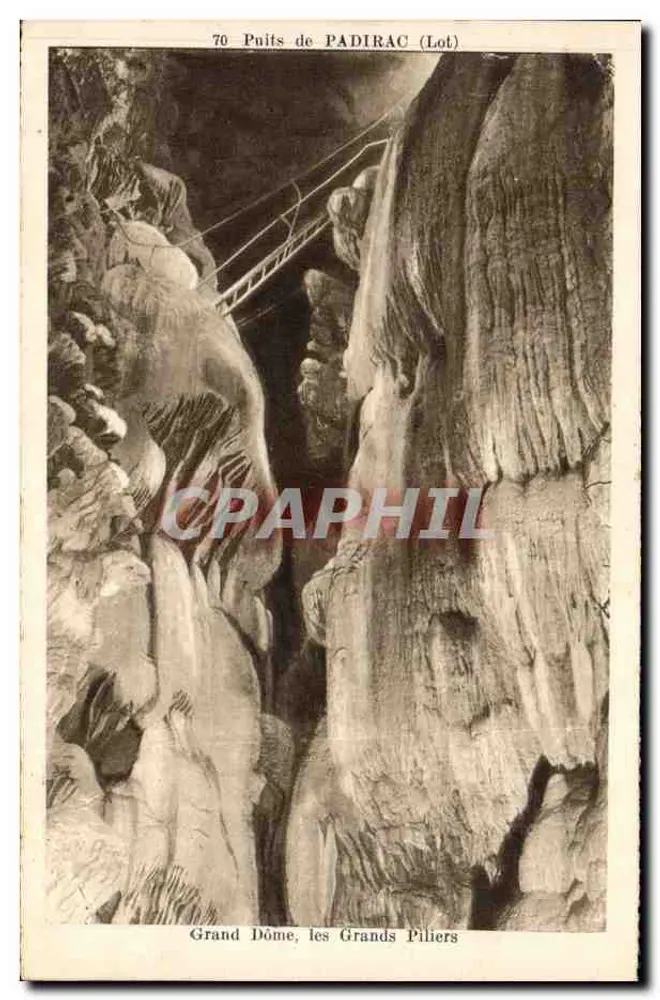 Brunnen von PADIRAC (Lot) — Großer Dom, die Großen Säulen — Phototype-Hélio - Vorderseite