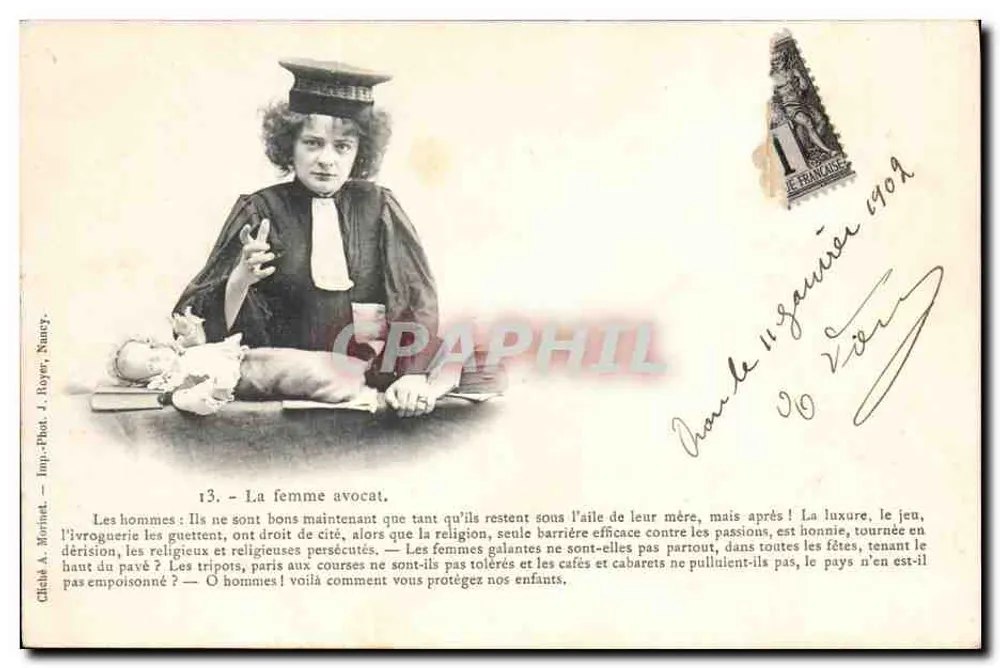 Die Frau Anwältin — Serie 13 — Imp. Phot. J. Royer, Nancy - Vorderseite