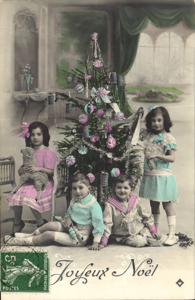 Kinder um einen Weihnachtsbaum — Französische Republik, Seriennummer nicht sichtbar - Vorderseite