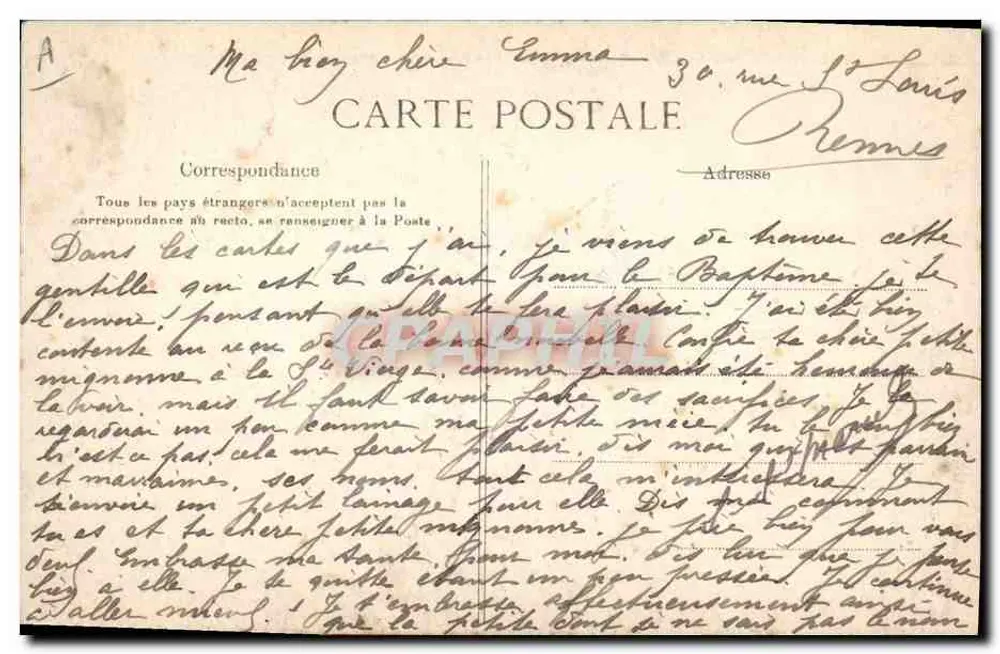 PLOUGASTEL-DAOULAS — Abreise zur Taufe — Villars & Quilter - Rückseite