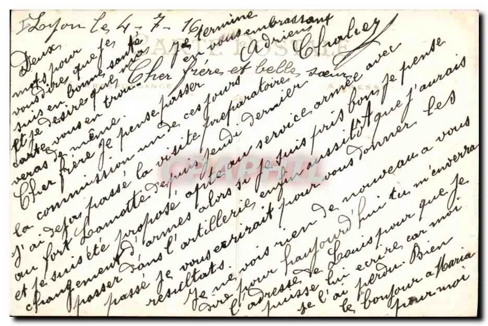 LYON — Palácio da Justiça — Carrier, editor, modelo depositado - Verso
