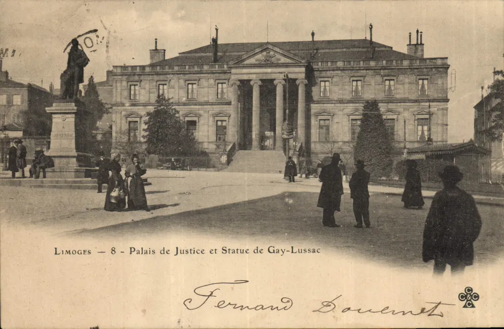 Limoges — Palast der Gerechtigkeit und Statue von Gay-Lussac — Fernand Davenet - Vorderseite
