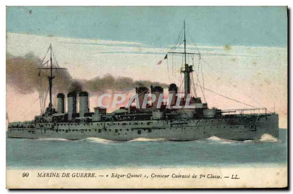 Marine — « Edgar-Quinet », Panzerkreuzer der 1. Klasse — LL. — Verlag Levy & Cie, Paris - Vorderseite