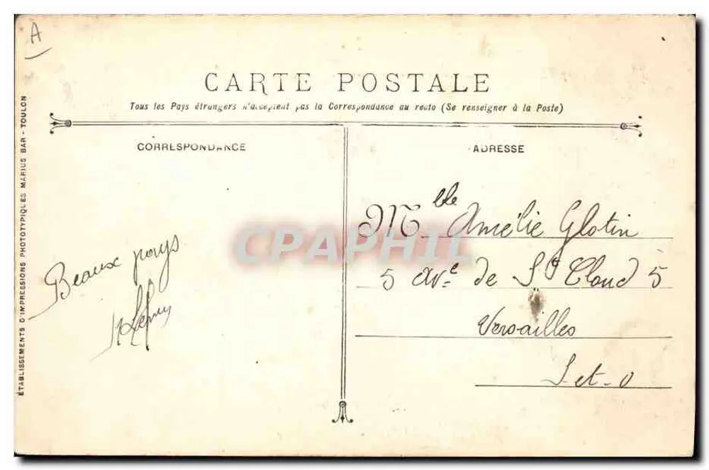Panzerkreuzer Ernest-Renan — Französische Marine — Verlag Bar-Toulon, Nr. 117 - Rückseite