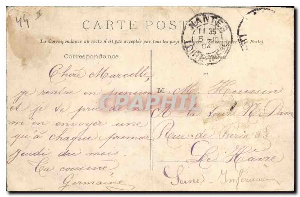 NANTES - A Prefeitura — Grande Bazar e Novas Galerias, Nantes - Verso