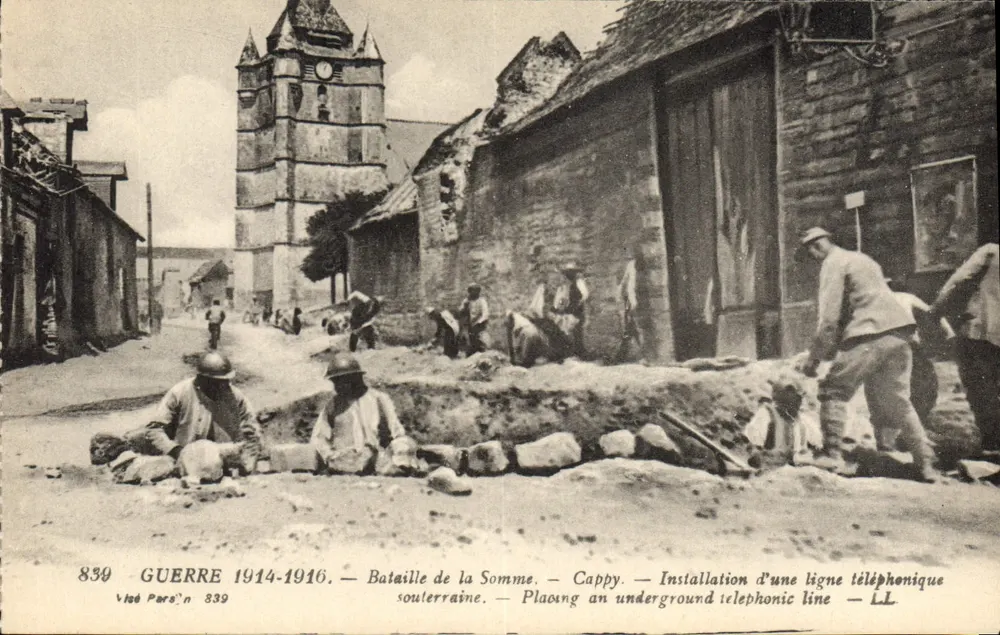 Cappy — Installation einer unterirdischen Telefonleitung — Krieg 1914-1916 — Schlacht an der Somme - Vorderseite