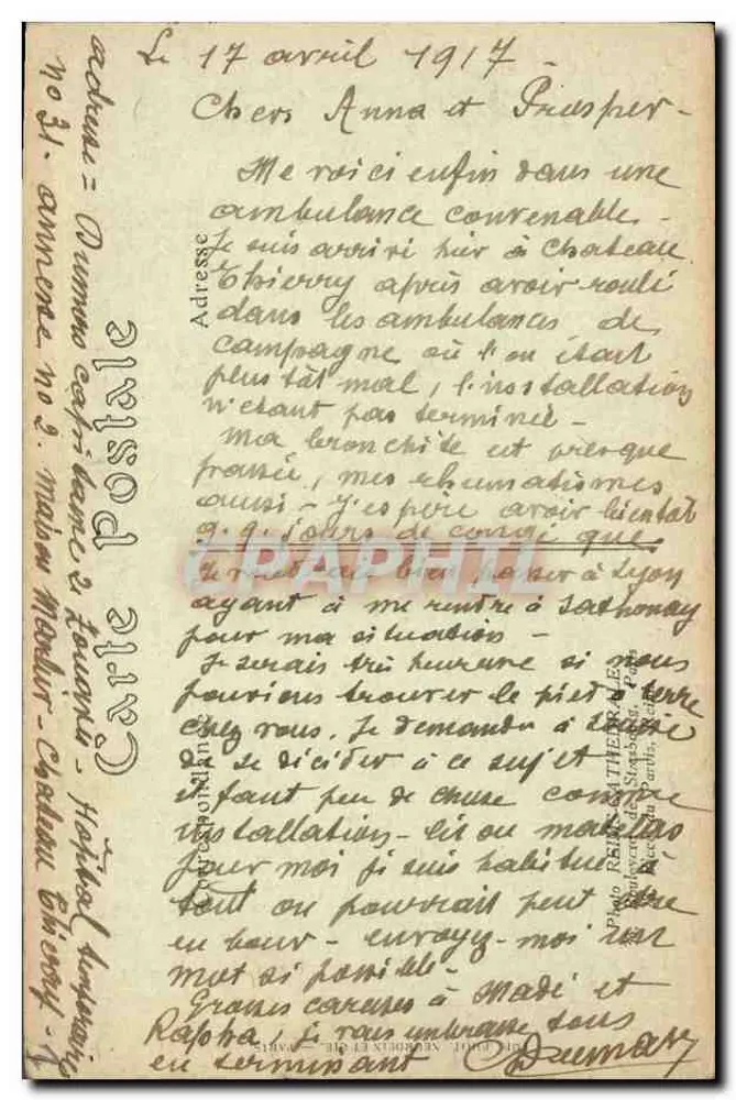 Brandung und Bombardement von REIMS — Rue Eugène-Desteuque — Visé Paris N° 156 - Rückseite
