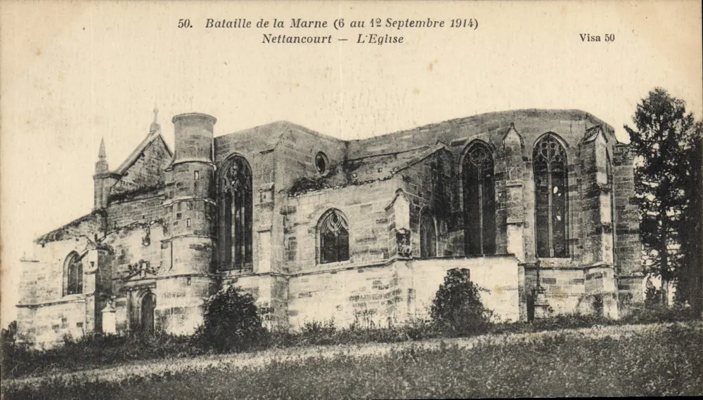Schlacht an der Marne (6. bis 12. September 1914) — Nettancourt — Die Kirche — Visa 50 - Vorderseite