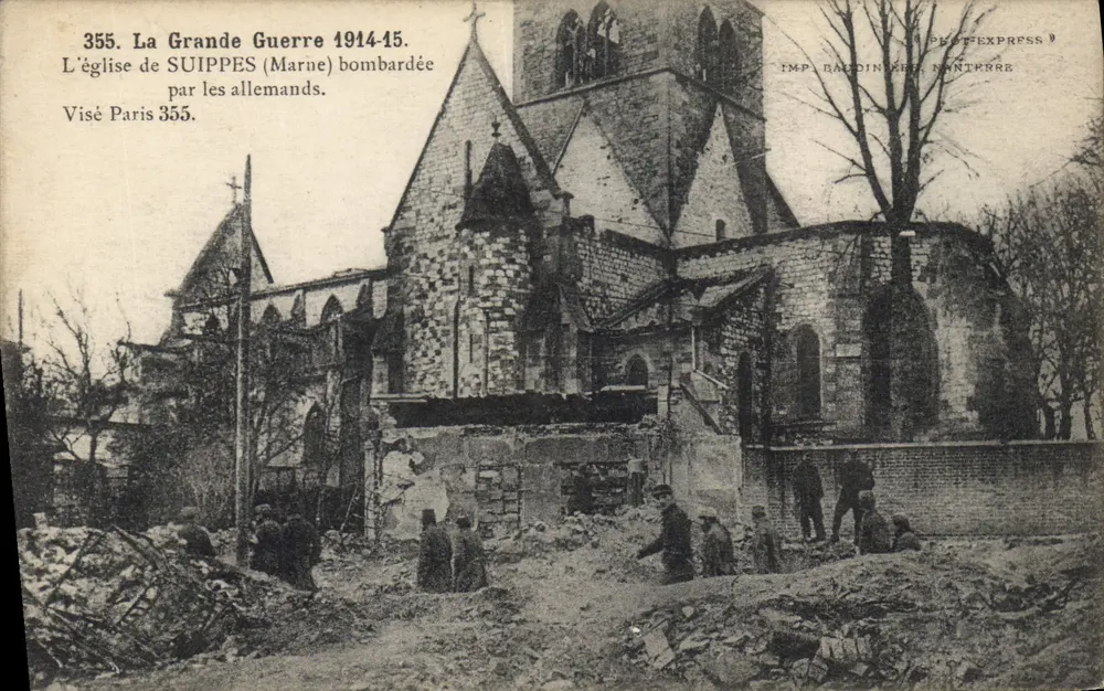 Die Kirche von Suippes (Marne) — von den Deutschen während des Großen Kriegs 1914-15 bombardiert — IMP. BALDINÈRE, NANTERRE - Vorderseite