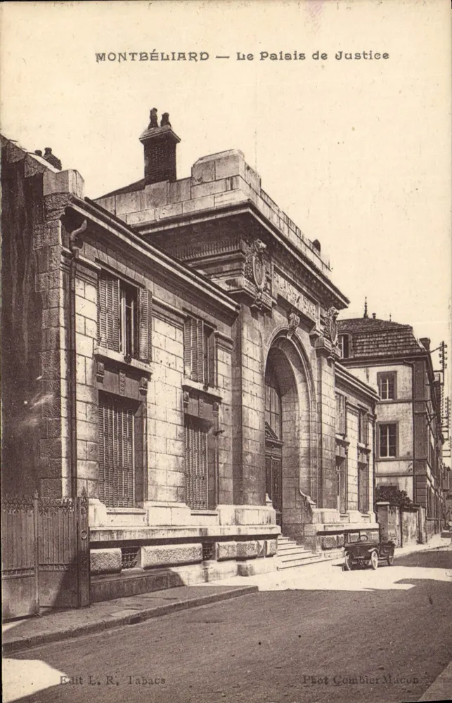 Montbéliard — Het Paleis van Justitie — Edit. L. R. Tabacs - Voorkant