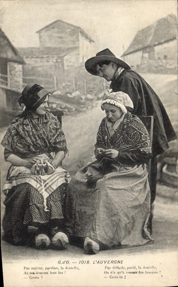 Kobiety w Auvergnie — Szewskie narzędzia i sztuka — G.d'O. — 1018. Auvergnia - Awers