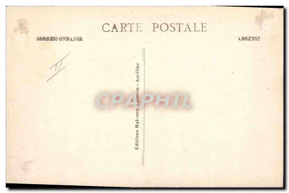 Em Auvergne — 60 bis Le Parc — Edições Malroux-Laborie-Aurillac - Verso