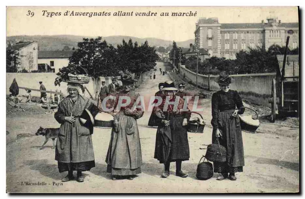 Tipos de Auvergnates indo vender no mercado — L'Arcondelle — Paris, n°39 - Frente