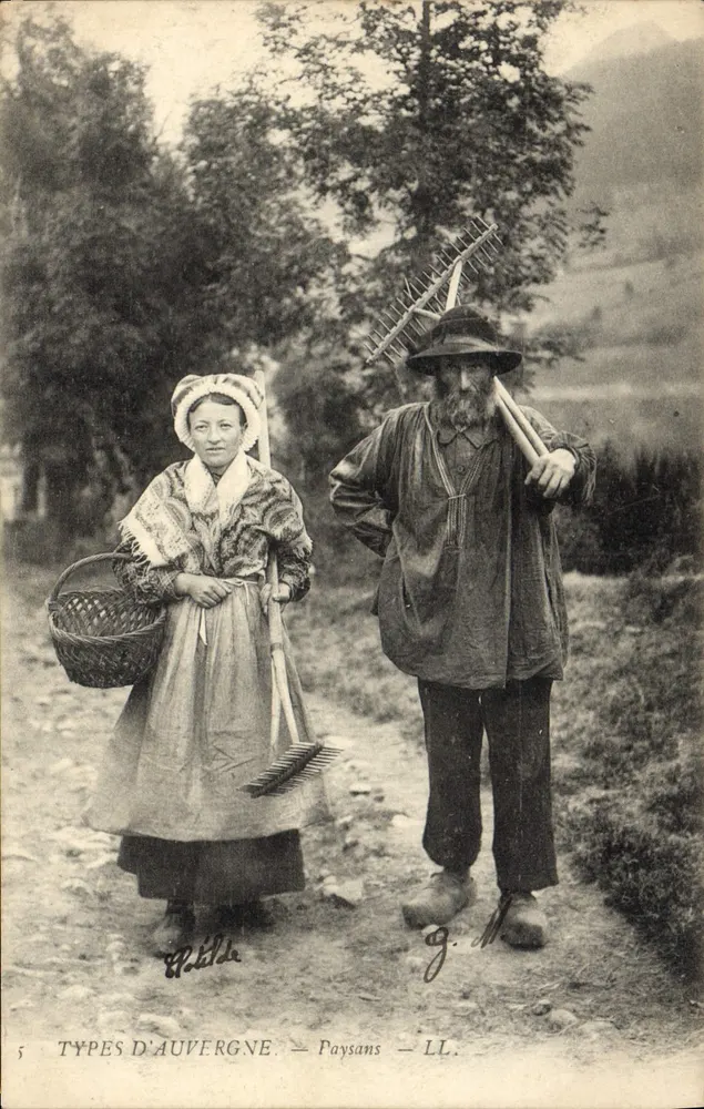 Tipos de Auvergne — Camponeses — LL. — G. Wilde - Frente