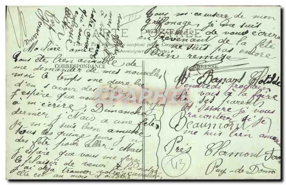 Tipos de Auvergne — Camponeses — LL. — G. Wilde - Verso
