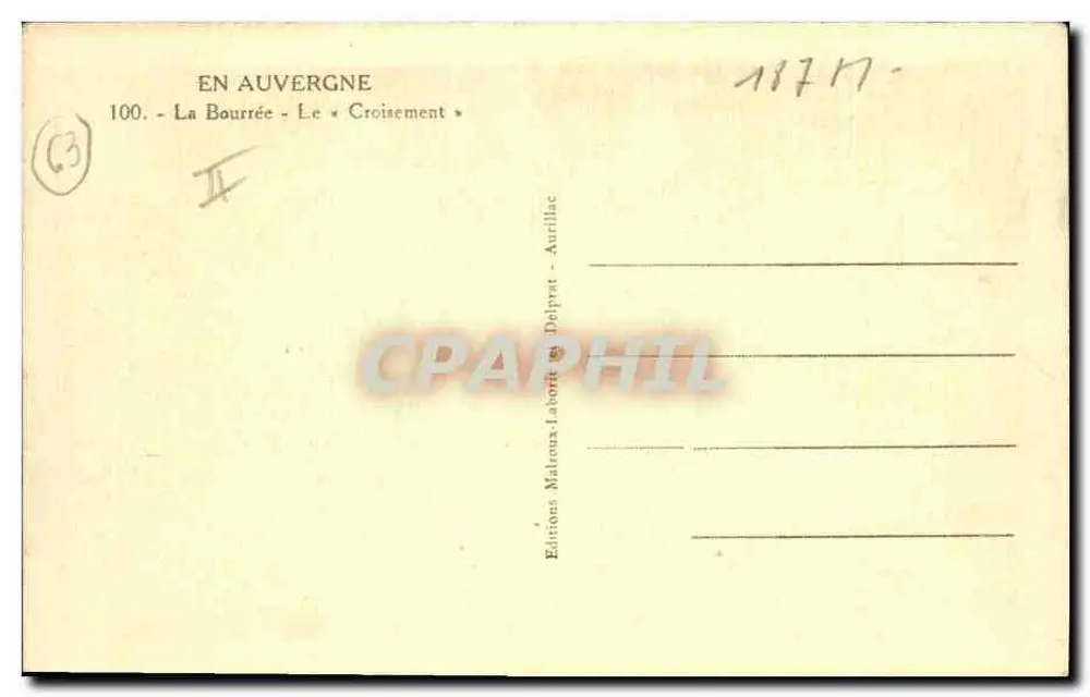 La Bourrée — O Cruzeiro — Edições Malteaux-Delprept, Aurillac - Verso