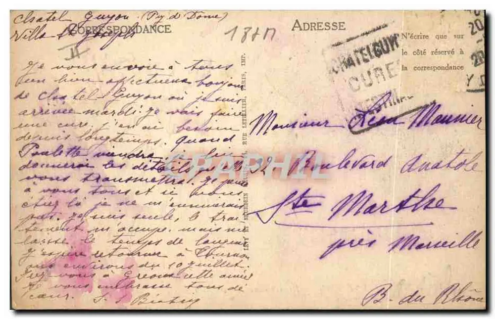 Typen der Auvergne — Abreise zur Feier — LL - Rückseite