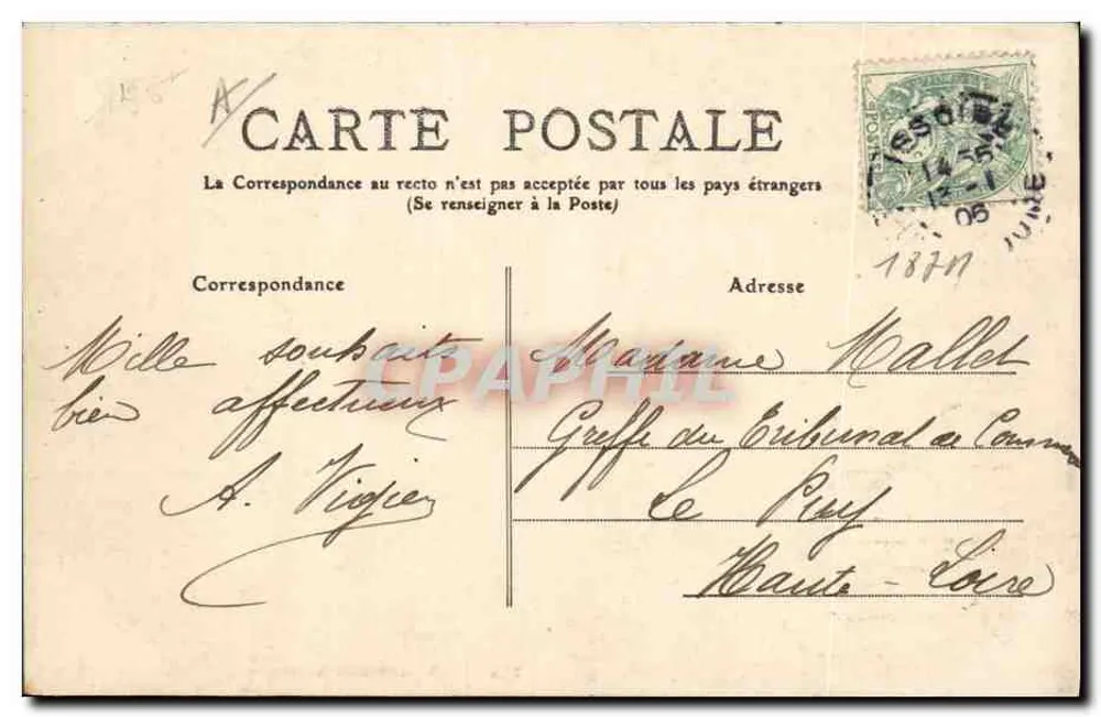 La Bourrée d'Auvergne — cena de vilarejo — M.T. I.L. n°2054 - Verso